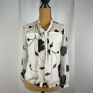 Beautiful black and cream blouse by Monteau Los Angeles